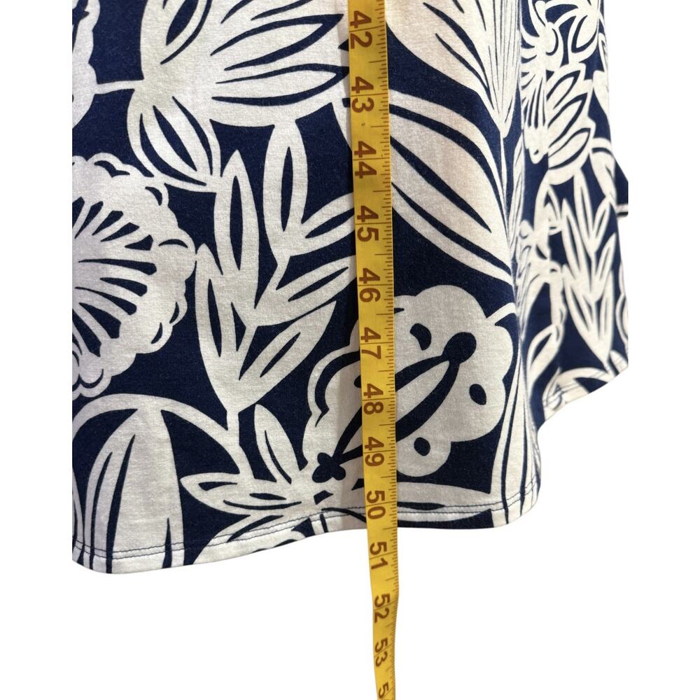 Talbots Dress Faux Wrap Maxi Tank Blue White Botanical Medium Petite Cotton Knit - Picture 16 of 16